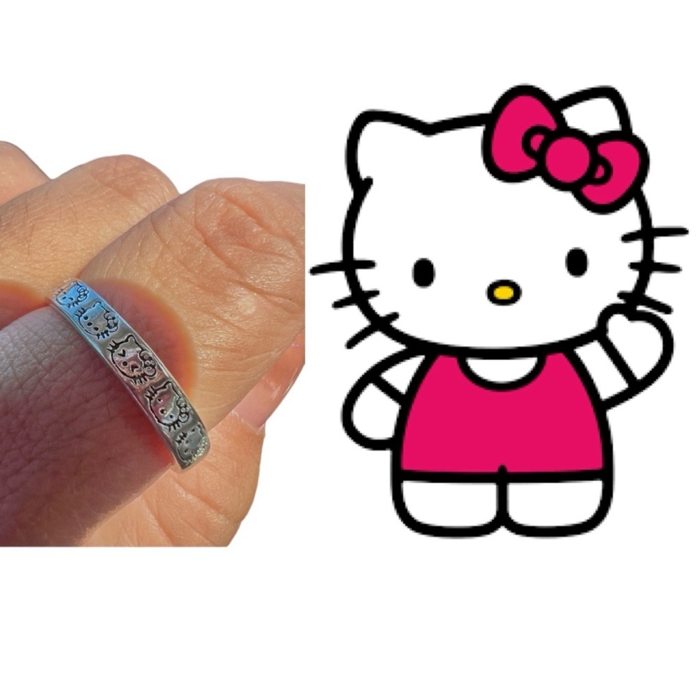 Silver 925 Hello Kitty 🌸 Adjustable ring (1 ring) adorable dainty